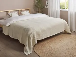 Bedspread CHAGYL Cotton 220 x 240 cm Light Beige