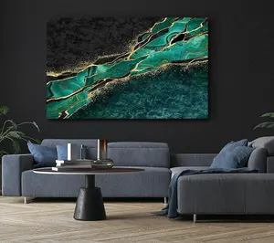 The Green And Gold Textures Canvas Print Wall Art - Medium 20 x 32 Inches