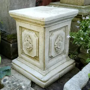 Cartouche Plinth' Large Square statuary pedestal