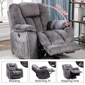 Power Massage Lift Recliner Chair with Heat and Vibration and Safety Motion Reclining Mechanism