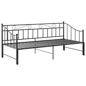 Berkfield Pull-out Sofa Bed Frame Black Metal 90x200 cm