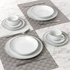 30pc Platinum Trimmed Band Dinner Set