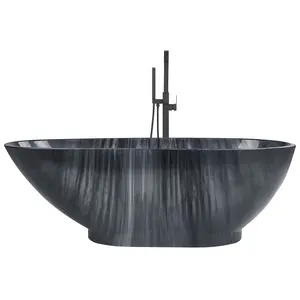 Bath 1700 x 800 mm Marble Effect Black RIOJA