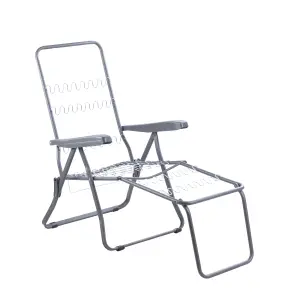 Alfresia Sun Lounger, Charcoal Frame with Grey Classic Cushion