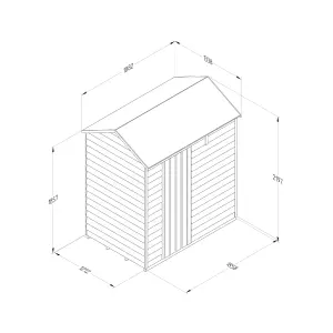 Forest Garden Overlap 6x4 ft Reverse apex Wooden Shed with floor (Base included) - Assembly service included