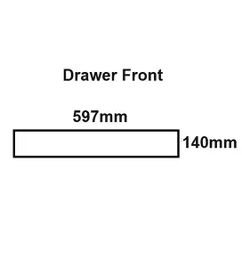 WTC White Gloss Vogue Lacquered Finish 140mm X 597mm (600mm) Slab Style Kitchen DRAWER FRONT Fascia 18mm Thickness Undrilled