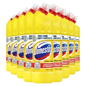 Domestos Thick Bleach Citrus Fresh Disinfectant Multi-Purpose Cleaner, 9x 750ml