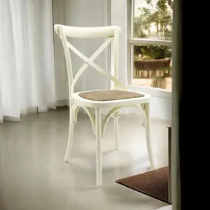 Arnulfo Cross Back Dining Chair Cream