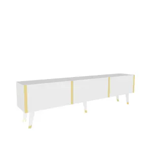 Milagro Modern Tv Unit Tv Stand Gloss White&Gold