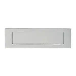 Inward Opening Letterbox Plate 242mm Fixing Centres 278 x 95mm Polished Chrome