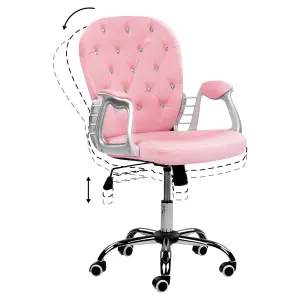 Office Chair Faux Leather Pink PRINCESS