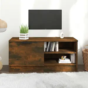 Berkfield TV Cabinet Smoked Oak 80x35x36.5 cm Engineered Wood