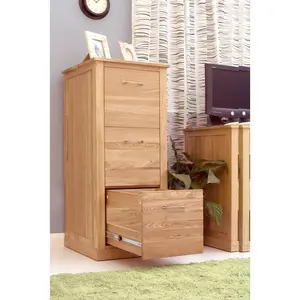 Oscar 49cm Wide 3 -Drawer Solid Wood File Cabinet