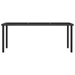 Berkfield Garden Dining Table Black 180x70x73 cm Poly Rattan