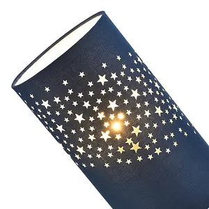 Modern Stars Decorated Children/Kids Midnight Blue Cotton Bedside Table Light