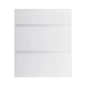 GoodHome Garcinia Integrated handle Gloss light grey Drawer front, Pack of 1 (H)715mm (W)597mm (T)19mm