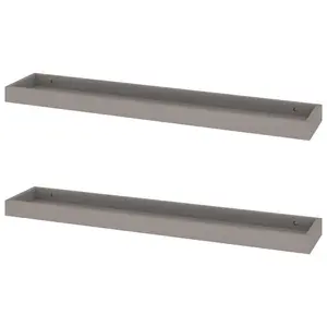 Lakedrick 2 Piece Picture Ledge Wall Shelf (Set of 2) Grey / 4 cm H x 80 cm W x 15 cm D