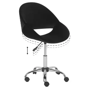 Beliani Retro Desk Chair Velvet Black SELMA