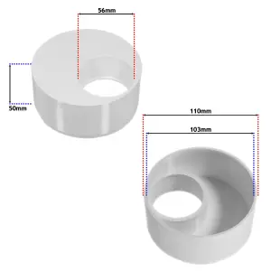 SPARES2GO 110mm to 56mm (50mm) Solvent Weld Soil System Waste Pipe Reducer Adaptor (White)