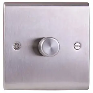 Deta SD1414SS Universal LED Dimmer Switch 1 Gang  3 - 250 Watt (Stainless Steel)