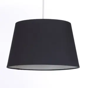 Black Tapered Drum Shade for Ceiling and Table 14 Inch