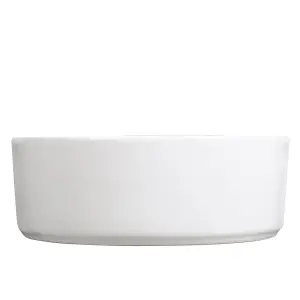 White Round Ceramic Inner Hexagon Bathroom Counter Top Basin Dia 405 mm