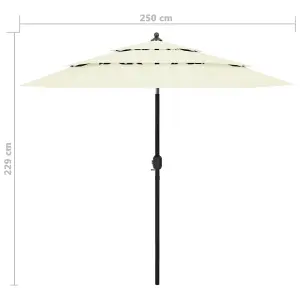 Berkfield 3-Tier Parasol with Aluminium Pole Sand 2.5 m