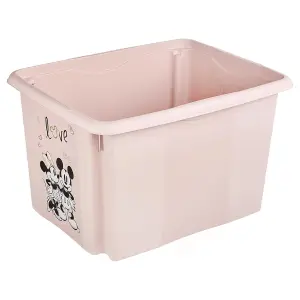 Keeeper Minnie Mouse Turn Around Stackable Box with Lid 30 Litre Nordic Pink