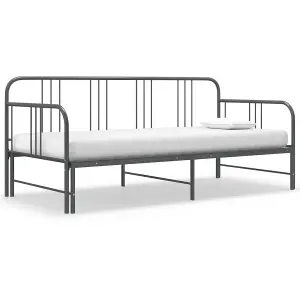 Berkfield Pull-out Sofa Bed Frame Grey Metal 90x200 cm