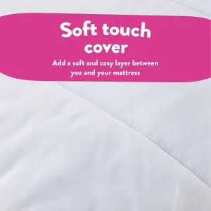 Sleep Soundly Rebound King Mattress Topper Non-Slip Mattress Cover Ideal for Caravan, Campervan, Machine Washable