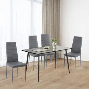 Herland Dining Chair (Set of 4) Dark Grey / Dark Grey