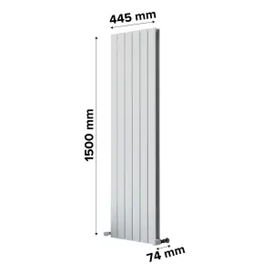 Ximax Vertirad Duplex Universal HWD150445W White Horizontal or vertical Designer 3958BTU Radiator, (W)445mm x (H)1500mm