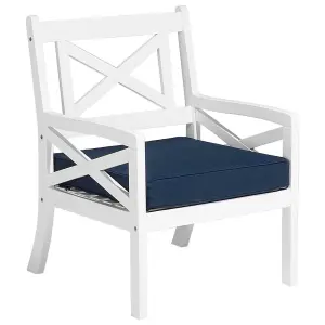 Garden Chair BALTIC Acacia Wood Navy Blue