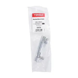 TIMCO Necked Barrel Bolt Satin Chrome - 100 x 25mm