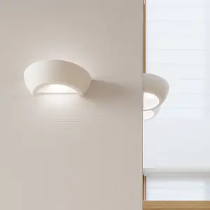 Oskar Ceramic & Glass White 1 Light Classic Wall Light