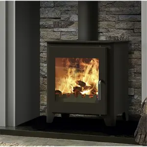 Premium Metallic Black 5kw DEFRA Wood Burning Stove