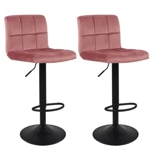 Paynter Swivel Adjustable Height Stool (Set of 2) Pink