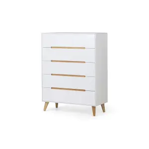 Retro White 3 Drawer Bedroom Chest