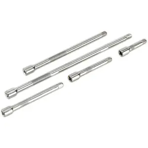 Premium 5 Piece Knurled Extension Bar Set - 1/4 Inch Drive with Spring-Ball Retainers