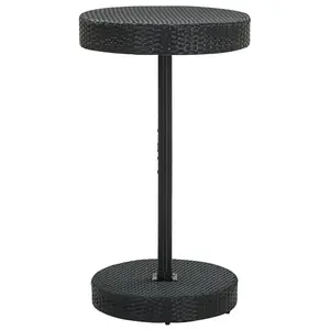 Berkfield Garden Table Black 60.5x106 cm Poly Rattan