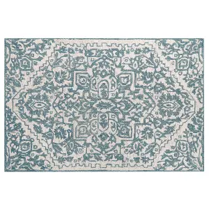 Wool Area Rug 160 x 230 cm White and Blue AHMETLI