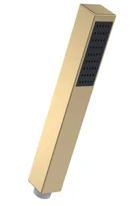 Minimalist Square Single Function Shower Handset - Brushed Brass