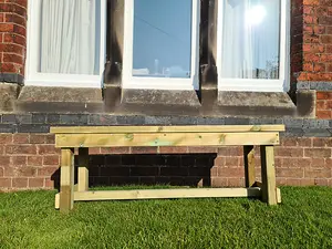 Butchers Bench, Wooden Garden Bench - L39 x W120 x H45 cm - Minimal Assembly Required