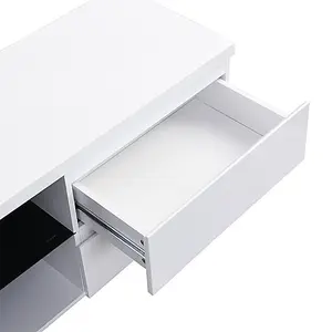 Sydney TV Stand With Storage Living Room and Bedroom, 1665 Wide, Four Drawers Storage, Media Storage, White High Gloss Finish