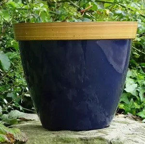 Recycled Plastic Planter Pot - 12" Provence Midnight Blue