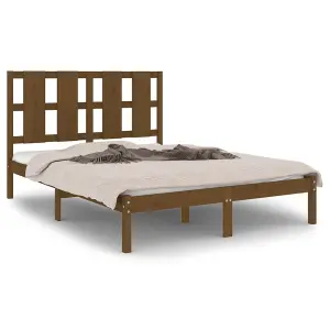 Berkfield Bed Frame Honey Brown Solid Wood Pine 120x200 cm