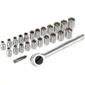 24Pcs 1/4'' Socket Wrench Kit Set