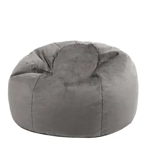 Glenys Classic Velvet Bean Bag Chair Charcoal Grey