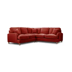 Sofas Express Tenby Apricot Red Tailored Pleat Manhattan Sofa 2-Corner