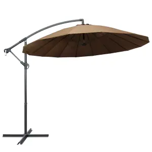 Berkfield Hanging Parasol Taupe 3 m Aluminium Pole